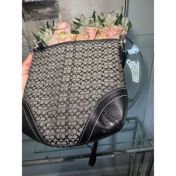 Coach Signature Mini C Crossbody & Wristlet Set - Black/Grey - Picture 8 of 9